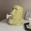 BOOMLATU Abstract Face Ceramic Tissue Holder,Decorative Paper Holder Bathroom Accessories for Bathroom,Bedrooms and Living Rooms (Green) view 3