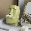 BOOMLATU Abstract Face Ceramic Tissue Holder,Decorative Paper Holder Bathroom Accessories for Bathroom,Bedrooms and Living Rooms (Green) view 4
