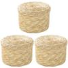 3 Pcs Straw Storage Basket Wheat-straw Basket Handwoven Kids Snack Container Snack Tray with Lid Hyacinth Bin Handwoven Round Wheat-straw Bin view 1