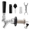 MRbrew Draft Beer Long Shank Faucet Kit, 3'' Beer Shank No Leak 1/4'' Beer Line Nipple Barb Fitting Shank Beer Tap for Kegerator Brewing with Self-Closing Tap, Stainless Steel Core for Home Beer Party view 1