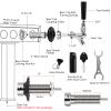 MRbrew Draft Beer Long Shank Faucet Kit, 3'' Beer Shank No Leak 1/4'' Beer Line Nipple Barb Fitting Shank Beer Tap for Kegerator Brewing with Self-Closing Tap, Stainless Steel Core for Home Beer Party view 2