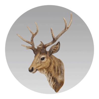 Micds Antler Wall DecorationResin Animal Head Wall Decoration3D Stag Head Wall MountFake Artificial Deer HeadCreative Deer Head for Bedroom Gallery Cave Cabin Bar Office Wall Decor