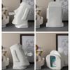 BOOMLATU Abstract Face Ceramic Tissue Holder,Decorative Paper Holder Bathroom Accessories for Bathroom,Bedrooms and Living Rooms (Black spot on White) view 2