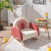 Costzon Kids Sofa, Toddler Rocking Chair w/Solid Wood Frames, Plush Fabric, Anti-Tip Design for Kids Room, Nursery, Playroom, Preschool, Birthday Gift for Boys Girls, Toddler Furniture Armchair, Red view 2