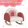 Costzon Kids Sofa, Toddler Rocking Chair w/Solid Wood Frames, Plush Fabric, Anti-Tip Design for Kids Room, Nursery, Playroom, Preschool, Birthday Gift for Boys Girls, Toddler Furniture Armchair, Red view 3