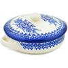 Polmedia Polish Pottery Bouillon Cup with Lid UNIKAT - Morning Frost Pattern Handmade in Boleslawiec Poland + Certificate of Authenticity view 1