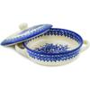Polmedia Polish Pottery Bouillon Cup with Lid UNIKAT - Morning Frost Pattern Handmade in Boleslawiec Poland + Certificate of Authenticity view 2