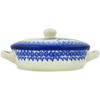 Polmedia Polish Pottery Bouillon Cup with Lid UNIKAT - Morning Frost Pattern Handmade in Boleslawiec Poland + Certificate of Authenticity view 3