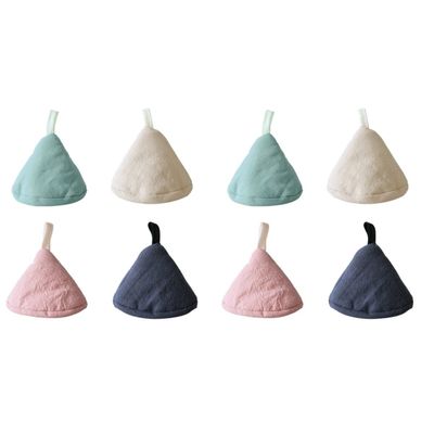 8 Pcs Plain Fabric Pot Cap Pot Handle Sleeve Triangle Pan Knob Cover Cloth Barbecue Collet