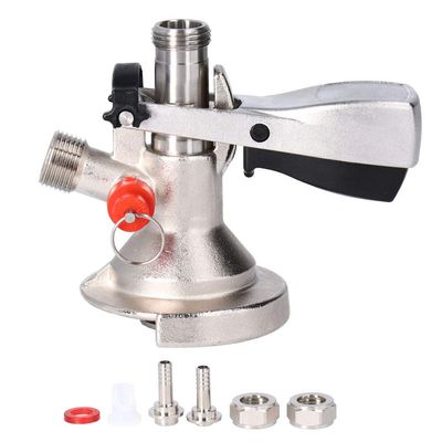 Sankey Type Stainless Steel Beer Keg Tap Distributor Coupler with Relief Valve Brewing Accessory