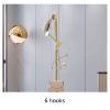 Coat Rack Freestanding Coat Rack Household Floor Standing Single Pole Tree Shaped Coat Shelf Living Room Bedroom Office Corner Heavy Duty Hanger Hanging Bag Rack Modern Metal Coat Stand Wooden Coat Ra view 3
