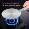 11inch Stainless Steel Induction Cooktop Mat, Induction Converter Heat Diffuser Simmer Ring Plate, Induction Cooktop Heat Diffuser Induction Plate with Handle Adapter Converter (24cm/9.45inch) view 2