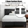 L Shape Rectangular Furniture Risers Rubber Stackable Sofa Risers for Table Couch Chair Bed Sofa Tables, Bed Risers 4 Pack, Bed Risers 4 Pack, L Shape Rectangular FurnitureL Shape Furniture R view 3