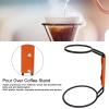 Coffee Pour Over Stand with Leather Handle, Metal Wire Dripper Holder, Iron Material, Filter Cone Support Station, Coffee Machine Accessory view 4