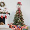 22" Lighted Snowman Wearing a Red Frosted Hat with Pine Christmas Tree Topper view 2
