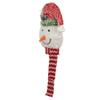 22" Lighted Snowman Wearing a Red Frosted Hat with Pine Christmas Tree Topper view 3
