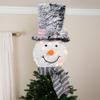 25" Lighted Snowman with Black Frosted Top Hat Christmas Tree Topper view 2