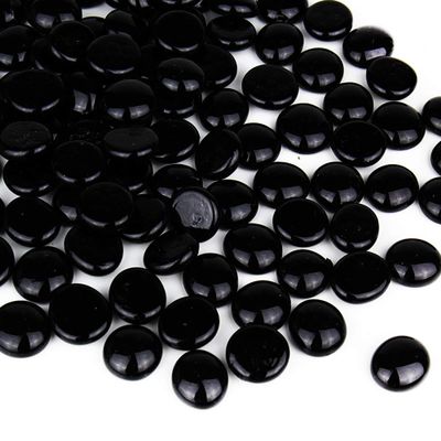 CYS EXCEL Black Glass Gemstone Beads Vase Fillers (6 LBS) Flat Marble Beads Multiple Color Choices Aquarium Decor Rocks Floral Stones Decorative Mosaic Glass Gem Pebbles