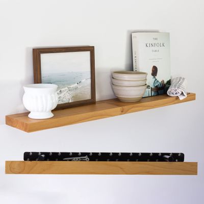 UltraShelf Solid Wood Floating Shelf for Wall Decor, Alder, 36" Long x 6" Deep