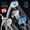 Hotel Spa 5-in-1 Aquassage, High Pressure 76-mode Shower Head, Combo, Hand Shower, Body Brush & Hair Brush in One With Two Brackets, Extra-long 6 foot Stainless Steel Hose & Brush Head Holder view 2