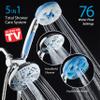 Hotel Spa 5-in-1 Aquassage - High Pressure 76-mode Shower Head, Combo, Hand Shower, Body Brush & Hair Brush in One With Two Brackets, Extra-long 6 foot Stainless Steel Hose & Brush Head Holder view 2