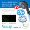Hotel Spa 4-in-1 Aquassage - High Pressure 10-Mode Shower Head, Hand Shower, Hydro Body Brush & Hair Brush in One with Two Brackets, Extra Long 6 Foot Stainless Steel Hose & Brush Head Holder view 4