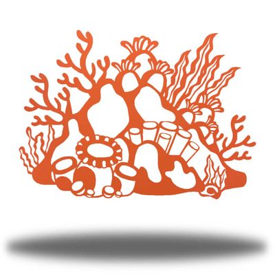 Riverside Designs Coral Reef | Coastal Metal Wall Art Steel Home Decor | Made in USA | Multiple Colors and Sizes (Coral, 30")