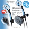 Hotel Spa 5-in-1 Aquassage High Pressure 76-mode Shower Head, Combo, Hand Shower, Body Brush & Hair Brush in One With Two Brackets, Extra-long 6 foot Stainless Steel Hose & Brush Head Holder view 3