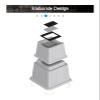 ZTON Adjustable Bed Furniture Risers Elevation in Heights 3", 5" or 8" Heavy Duty Risers for Both Posts and Wheels of Furniture Sofa Bed Couch Chair Table,Support up to 3000 lbs. (12 Pack, Grey) view 3