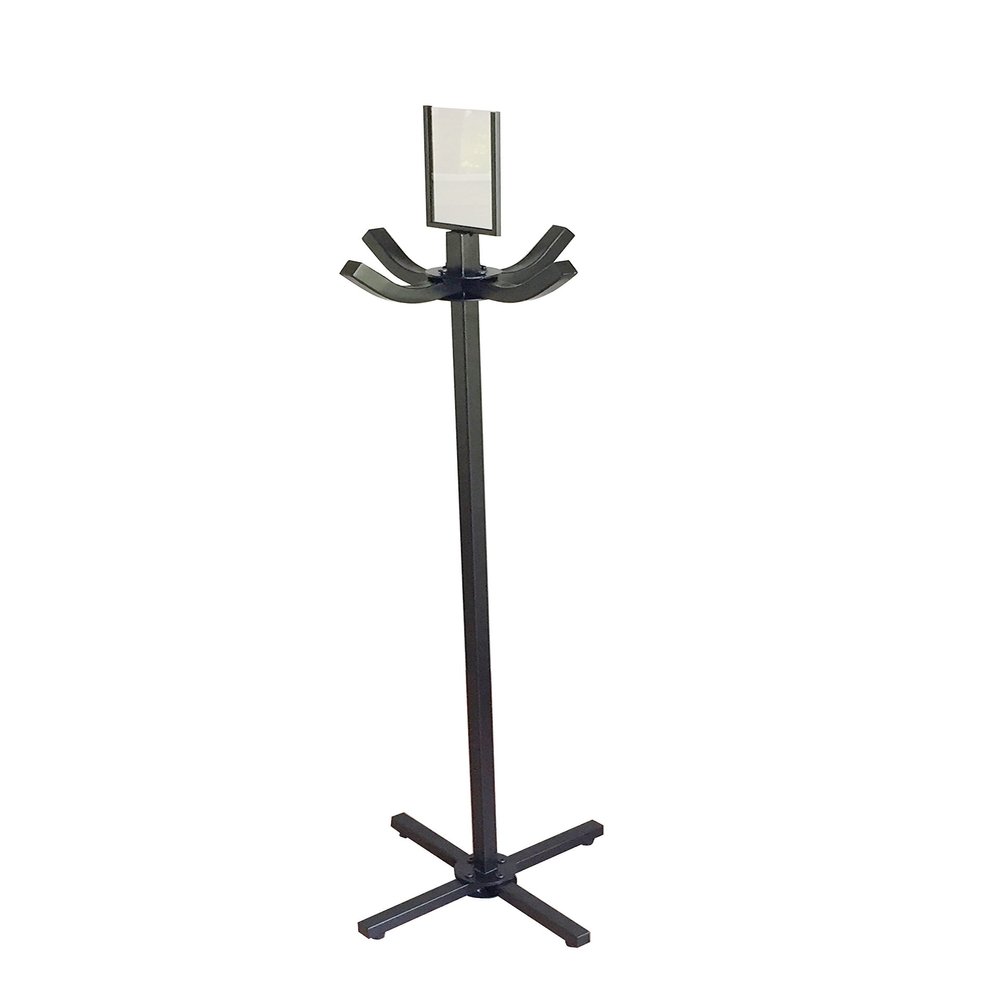 FixtureDisplays Mobile Coat Hanging Rack Table Bed Side Hanger Bag Merchandiser Black 15238-Black-2D