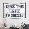gaeruite Things for Boys Room Bless This Hizzle Fo Shizzle Tapestry Bedroom Door Decorations Wall Hanging (Size : 75X100CM) view 2