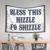 gaeruite Things for Boys Room Bless This Hizzle Fo Shizzle Tapestry Bedroom Door Decorations Wall Hanging (Size : 75X100CM) view 3