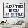 gaeruite Things for Boys Room Bless This Hizzle Fo Shizzle Tapestry Bedroom Door Decorations Wall Hanging (Size : 75X100CM) view 4