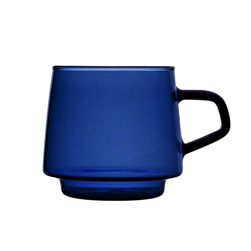 Latte Coffeemug Blue Coffee Cup Glass Mug Heat-resistant Transparent Drinking Cup Suitable for Scenes Home Kitchen Holiday Gifts (10oz-300ml) Coffee Mug Set (Color : A)