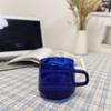 Latte Coffeemug Blue Coffee Cup Glass Mug Heat-resistant Transparent Drinking Cup Suitable for Scenes Home Kitchen Holiday Gifts (10oz-300ml) Coffee Mug Set (Color : A) view 4