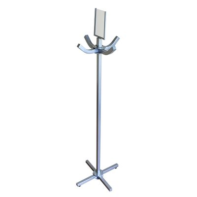 FixtureDisplays Mobile Coat Hanging Rack Table Bed Side Hanger Bag Merchandiser Silver 15238-Silver-NPF