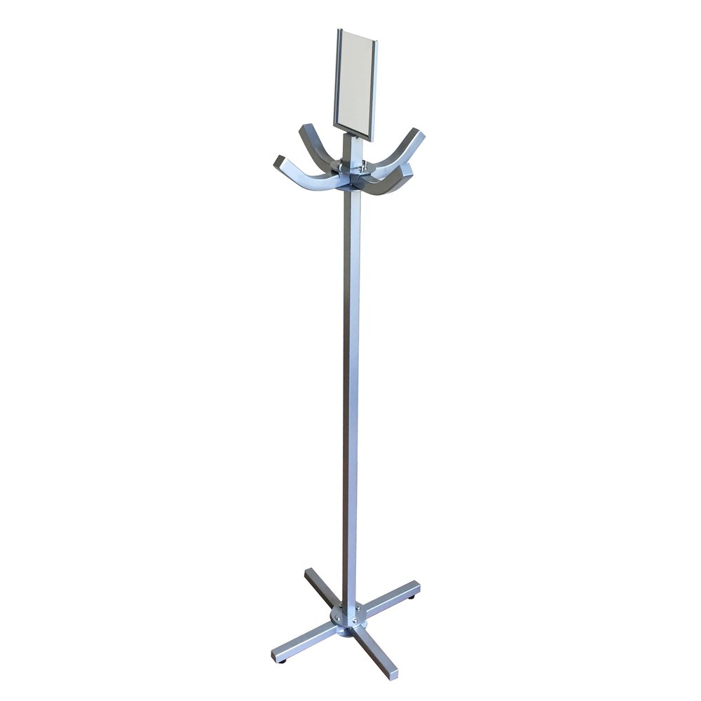 FixtureDisplays Mobile Coat Hanging Rack Table Bed Side Hanger Bag Merchandiser Silver 15238-Silver-NPF