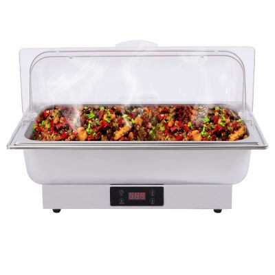 Gdrasuya10 14L Chafing Dish Buffet Set 600W 110V Electric Chafing Dish Stainless Steel Chaffing Server Set Chafer with Lid for Catering,Buffets,Parties (Temperature Range 30-90/ 86-194)