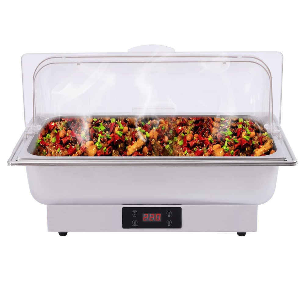 Gdrasuya10 14L Chafing Dish Buffet Set 600W 110V Electric Chafing Dish Stainless Steel Chaffing Server Set Chafer with Lid for Catering,Buffets,Parties (Temperature Range 30-90/ 86-194)