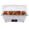 Gdrasuya10 14L Chafing Dish Buffet Set 600W 110V Electric Chafing Dish Stainless Steel Chaffing Server Set Chafer with Lid for Catering,Buffets,Parties (Temperature Range 30-90/ 86-194) view 1