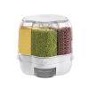 360 Rotatable Cereal Dispenser, One-Click Rice Output, Visible Round Multigrain Tank Cup Dry Rice Container Food Dispenser Sealed Grains Cans Grain Storage Tank for Storage Small Beans(Style 6) view 1