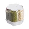 360 Rotatable Cereal Dispenser, One-Click Rice Output, Visible Round Multigrain Tank Cup Dry Rice Container Food Dispenser Sealed Grains Cans Grain Storage Tank for Storage Small Beans(Style 6) view 3