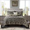 Madison Park Aubrey Reversible Quilted Bedspread Set, Solid Reverse Summer Breathable, Lightweight All Season Bedding Layer, Matching Shams, Bedspread Queen(102"x118"), Black 5 Piece view 1