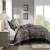 Madison Park Aubrey Reversible Quilted Bedspread Set, Solid Reverse Summer Breathable, Lightweight All Season Bedding Layer, Matching Shams, Bedspread Queen(102"x118"), Black 5 Piece view 3