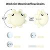 Bathroom Bathtub Overflow Drain Cover- Silicone Bath Tub Drain Cover, Tub Overflow Drain Stopper with Suction Cups, Adds Inches of Water for Deeper Bath, Cute Bathroom Accessories, Ivory view 4