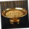 Cabilock Pedestal Bowl Tribute Fruit Plate for Buddhist Golden Lotus Design Space-saving Temple Holder Craftsmanship Offering Tray view 4