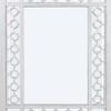 Benjara 40 Inch Ornate Wood Mirror, Portrait, Round Cut Out Design, White view 2