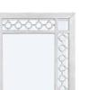 Benjara 40 Inch Ornate Wood Mirror, Portrait, Round Cut Out Design, White view 3