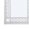 Benjara 40 Inch Ornate Wood Mirror, Portrait, Round Cut Out Design, White view 4
