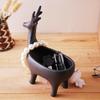 BOOMLATU Creative Resin Deer Statues Jewelry Tray Key Tray Organizer for Entryway,Table, Home,Bar and Office (Black) view 2